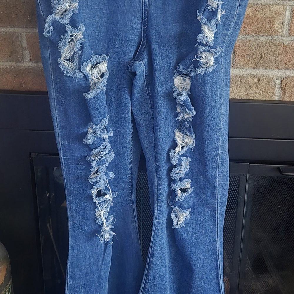 Almost Famous Blue Flare Wide Leg Jeans